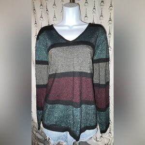 Venus Striped Glitter Sweater